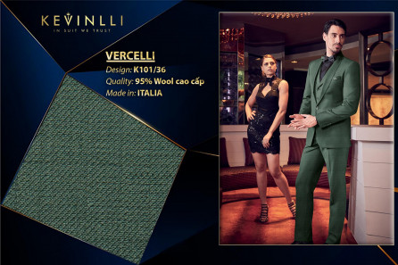 K101/36 Vercelli CX - Vải Suit 95% Wool - Xanh Dương Trơn